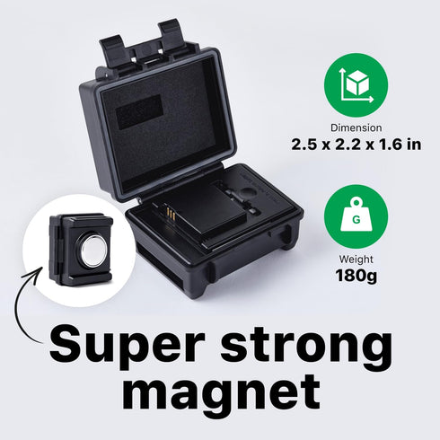 Tracki Magnetic Waterproof Mini Case Box + 3500mAh Battery for GPS Trackers for Vehicles, Real Time Tracking Device