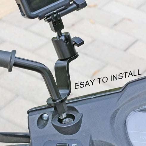 SUREWO Aluminum Motorcycle Rearview Mirror Mount Bracket Holder for GoPro Hero 12/11/10/9/8/7/6(2018)/5, APEMAN, AKASO,