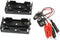 2Sets 2X 1.5V Battery Holder with T Type Wired Alligator Clip Standard Snap Connector kit 3V