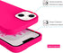 DOMAVER iPhone 13 Case - Hot Pink Silicone Soft Gel with Microfiber Lining for Cushion Protection.