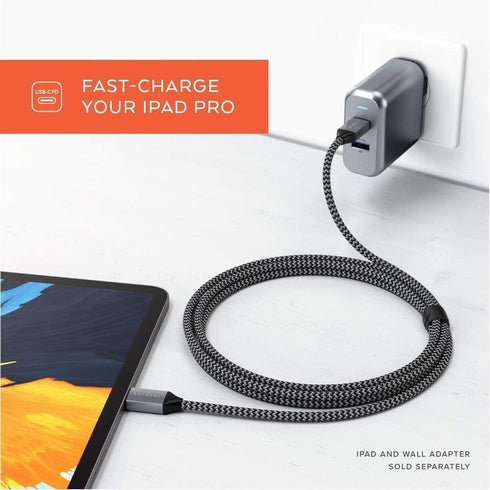 Satechi USB-C to USB-C 100W Charging Cable for USB Type-C Devices - 6.5 Feet (2 Meters) - Compatible with 2020/2019 MacBook Pro, 2020/2018 iPad Pro, 2020/2018 MacBook Air by Satechi