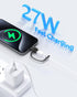 USB C to Lightning Adapter (2 Pack) Support 27W PD Fast Charging & Data Transfer,for Lightning to USB Type C Cable Adapter for iPhone/iPad/for Airpods,with Anti-Lost Loop,Not for Audio/OTG,Black