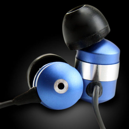 GOgroove AudiOHM HF Earbud Headphones (Blue) with Mic, Deep Bass, Noise Isolation, Ergonomic Fit & Durable Alloy