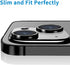 iPhone 15 & 15 Plus Camera Lens Protector - Black, Anti-Scratch Tempered Glass, Shockproof Full Protective Cover.