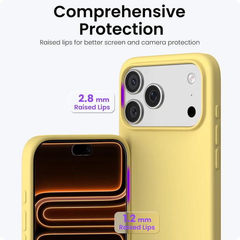 ORNARTO 17 6.9", 3 Compatible with iPhone Pro Max Case Slim Liquid Silicone Layers Soft Gel Rubber Shockproof