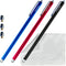3-Pack Fine Micro-Knit Mesh Tip Capacitive Stylus Pens 7.3’’ for Touch Screens, Extra Long, Cleaning Cloth (Black,