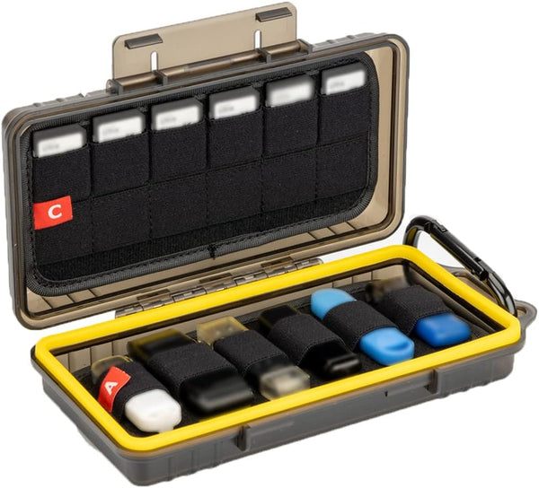 Durable USB Flash Drive Case, Water-Resistant Organizer for 12 USB Drives and 24 Memory Cards, Shockproof