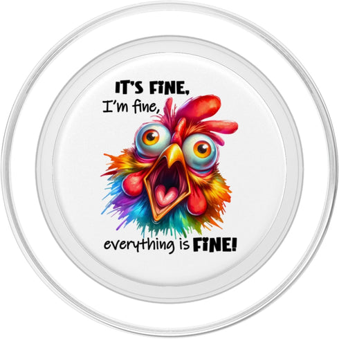 Funny Rooster Chicken Coop Apparel It's Alright, I'm Alright, Everything's Alright PopSockets PopGrip for MagSafe