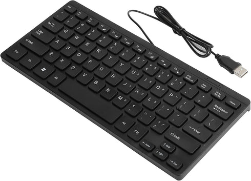 Mini USB Wired Waterproof Multimedia Keyboard K1000 with 1.1M Cable, Compact Ergonomic Design