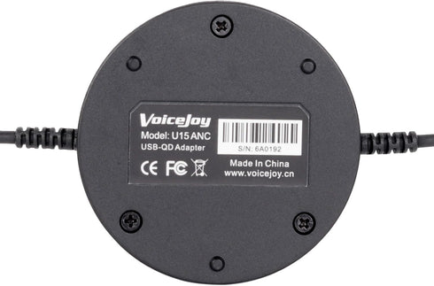 VoiceJoy U15 Quick Disconnect QD to USB Plug Adapter - Mute Volume Control for Plantronics Headset QD Connector