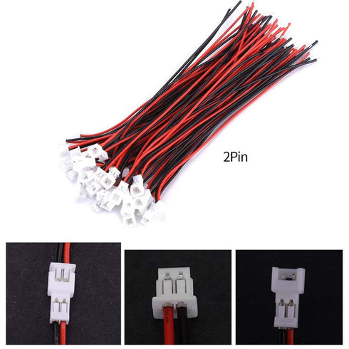 20 Sets/Pack Micro JST 1.25MM 2 Pin Male and Female Connector Plug with Wires Cables