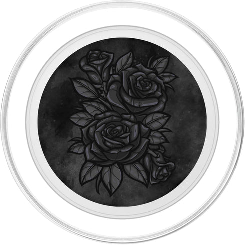 Cute Black Roses PopSockets PopGrip for MagSafe - Flower Pattern Silhouette
