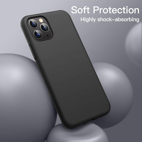 JETech Silicone Case for iPhone 11 Pro Max 6.5-Inch, Silky-Soft Touch Full-Body Protective Shockproof Cover (Black)