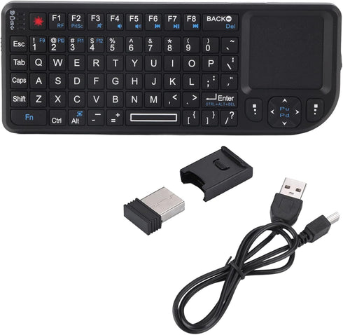 Mini Keyboard - 2.4GHz Keyboard with Touchpad, US Layout, Portable Handheld Rechargeable