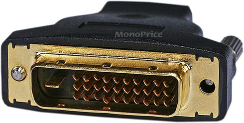 Monoprice DVI-D Dual Link M1-D(P&D) Male to HDMI Female Adapter - Gold Plated, Black