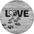 PopSockets Standard PopGrip Black pattern Dog Paw print tracks heart love On Gray look