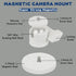 ULIBERMAGNET 360 1/4 inch White Magnetic Camera Mount, Strong Magnetic Mount with Rotation Ball Head, Security Camera