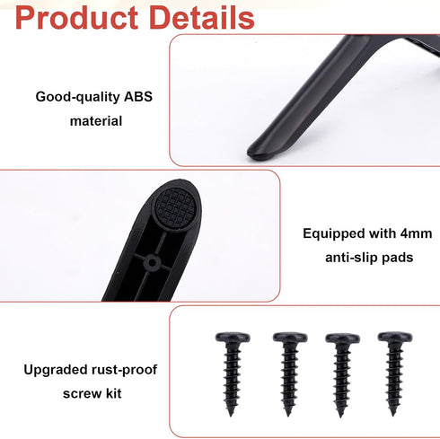 Goktvai 2pcs 32in/81cm, Universal TV Stand Legs for Black TV Mounting Brackets Replacement with Screws Easy Install
