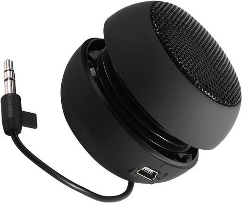 WAONIQ 3.5mm MP3 Mini Portable Speaker Strong Built-in Battery for Mobile Phones PC Laptop (Black)