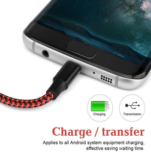 4Pack Micro USB 2.0 Cable Replacement 3FT/6FT/6FT/10FT for Samsung Galaxy S7 Edge S6 J7, Moto G5, Android Smartphones
