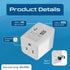 Ceptics (CTU-6) Japan, Philippines Travel Adapter Plug with USB-A + USB-C - Usa Input - Type A - Ultra Compact