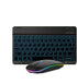 Ultra-Slim Bluetooth Keyboard and Mouse - Portable Mini Wireless Keyboard Rechargeable 7-Color Backlit for iPad iPhone