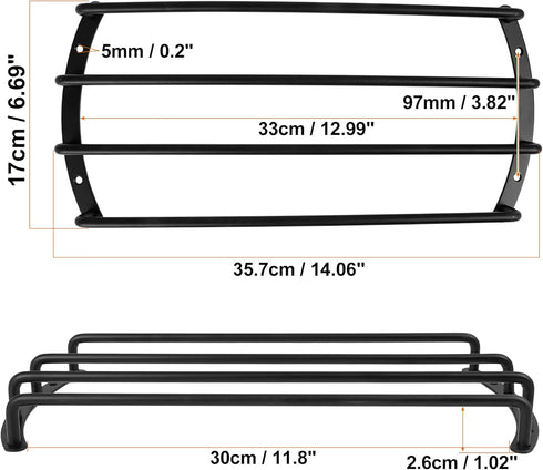 X AUTOHAUX 2pcs 12 Inch Car Bar Grille, Metal Black Subwoofer Grill Speaker Cover Protector Guard