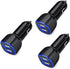 Car Charger for iPhone, 3Pack 2.4A Dual Port Fast Charge Adapter for iPhone 15 14 13 12 11 Pro Max & Samsung