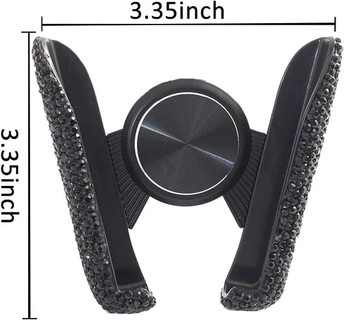 SUNCARACCL Bling Car Phone Holder, Mini Dash Air Vent Automatic Mount, Universal 360° Adjustable Crystal Auto Stand