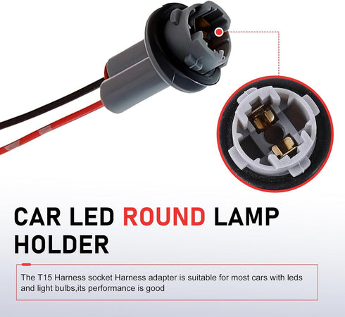 Foelony 2 T10 T13 T15 PCS Car Wiring Harness Pigtail Socket, Car LED Turn Signal Lights Harness Plugs Connector