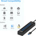 IVETTO 7-Port 3.0 3.3ft USB Hub, Data USB Hub Splitter with Long Cable for Laptop, PC, MacBook, Mac Pro, Mac mini
