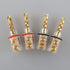 Viborg Audiocrast 4X HiFi Speaker Banana Plug Connectors 4MM BFA Type with Heat Shrink Tubing - Gold