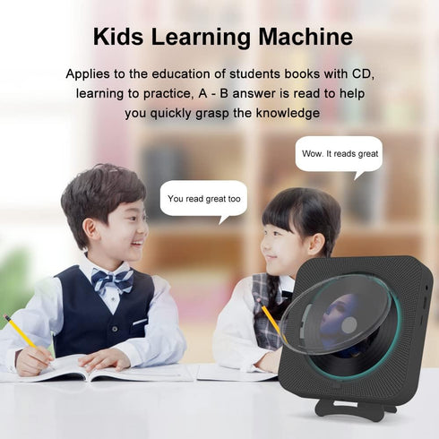 Portable CD Player with Bluetooth, Desktop CD Music Player with Remote Control, Dual Speakers, FM Radio