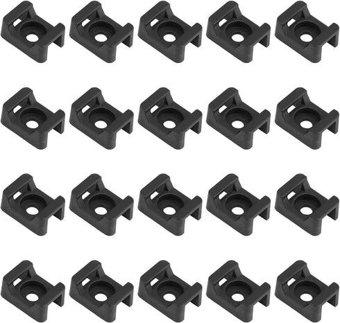 Cable Tie Mounting, 100 Pcs Zip Tie Base, 5 mm Screw Hole, Cord Tie Mount for Home/Office/Garden