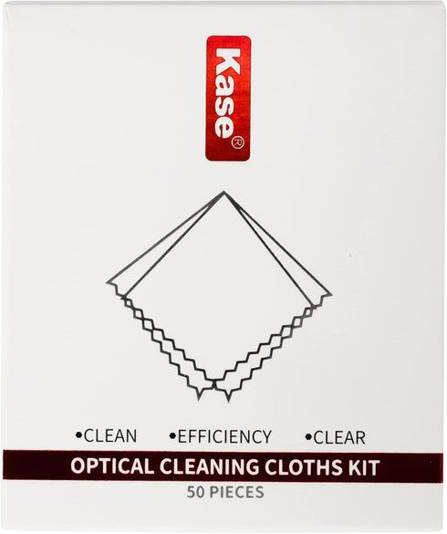 Kase 50 Pack Optical Microfiber Lens Cleaning Cloth, Individually Vacuum Sealed 10cm x 10cm