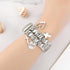 Stylish Metal Wristband for Fitbit Charge 6/5, Cute Strap with Love Cross Pendants, Chain Charms Bracelet