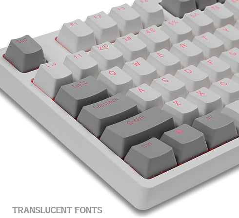 Happy Balls PBT Keycaps, Backlit Cherry MX Keycap Set with Keycap Puller for US Layout 61 87 104 108 MX Switches (Grey