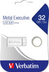 Verbatim 32GB 98749 Metal Executive USB Flash Drive - Silver