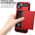 Vofolen iPhone 14 Case Wallet with Credit Card Holder, Red, Anti-Scratch Dual Layer Hybrid Bumper Armor