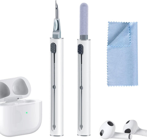 2Pcs Airpod Cleaner Kit, Multi-Function Earbud Cleaning Kit for Airpods Pro 1 2 3, Soft Brush Flocking Sponge for