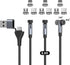N. NETDOT Magnetic Charging Cable, 6in1 Gen12 (6.6ft/3 Pack Black) 18W Fast Charging Magnetic Phone Charger