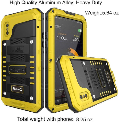 Beasyjoy iPhone Xs Case, Heavy Duty Metal Waterproof Full Body Protective Case, Shockproof Drop Proof, Durable Military