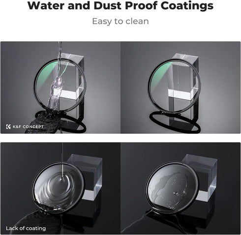 K&F Concept 67mm MC UV Protection Filter, Shockproof Tempered Optical Glass for Camera Lens
