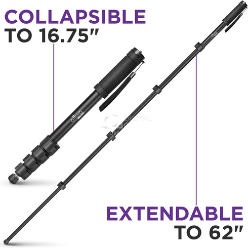 Altura Photo 62-Inch Camera Monopod, Heavy Duty for Canon, Nikon, & Sony Mirrorless & DSLR Cameras