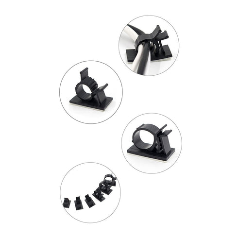 Cable Clips, GLE2016 Self-Adhesive Wire Holder, 20 Pack Black, Cord Management Clamps