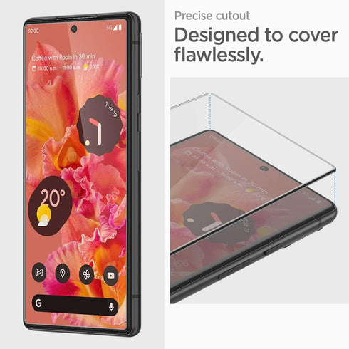 Spigen GlasTR AlignMaster Tempered Glass Screen Protector for Pixel 7 - Case Friendly - 2 Pack