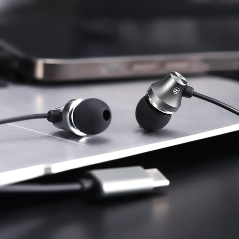 iRAG A101C USB C Headphones Earbuds with Microphone, Wired Type C Plug in in-Ear Earphones for Samsung Galaxy, Google