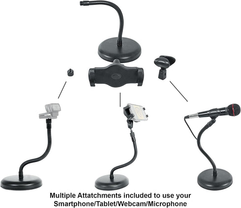 Rockville 9 iStand Webcam Stand Gooseneck Web Cam Camera Stand w/Tablet Mount