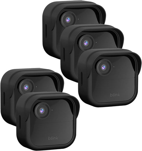 Silicone Cover for Blink Outdoor 4 (4th Gen), Weatherproof Protective Skin with Hat Brim, 5 Pack