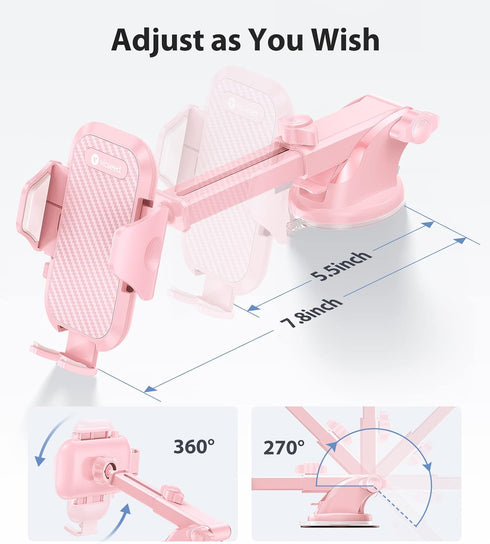 VICSEED Phone Holders for Car, Universal Cell Phone Mount with Super Suction Power for Dashboard Windshield Vent